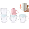 Aifeedi Coffee Mug Organizers and Storage (6Pack), Adjustable Mug Organizer for Kitchen Cabinet Shelf, Cup Stacker Holder for Tea Cup, Coffee Mug, Glassware, Save Space for Cupboard (Whit)