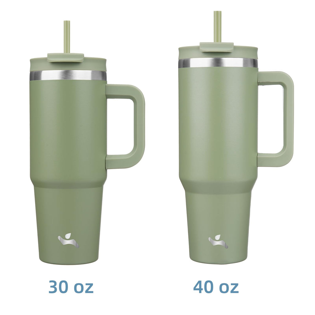 Konokyo 40 oz Insulated Tumbler Water Bottle with Handle, Straw Lid