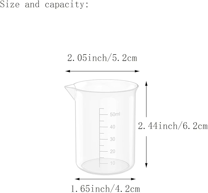 17 Oz Transparent Lab Measuring Cup, 500ml Plastic Beaker Cups, for Science Experiment, Liquid Measuring, 12 Pcs