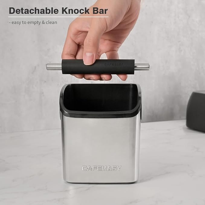 Coffee Knock Box Espresso Accessories - Home Use Small Coffee Puck Knock Box Stainless Steel for Espresso Machine Coffee Grounds
