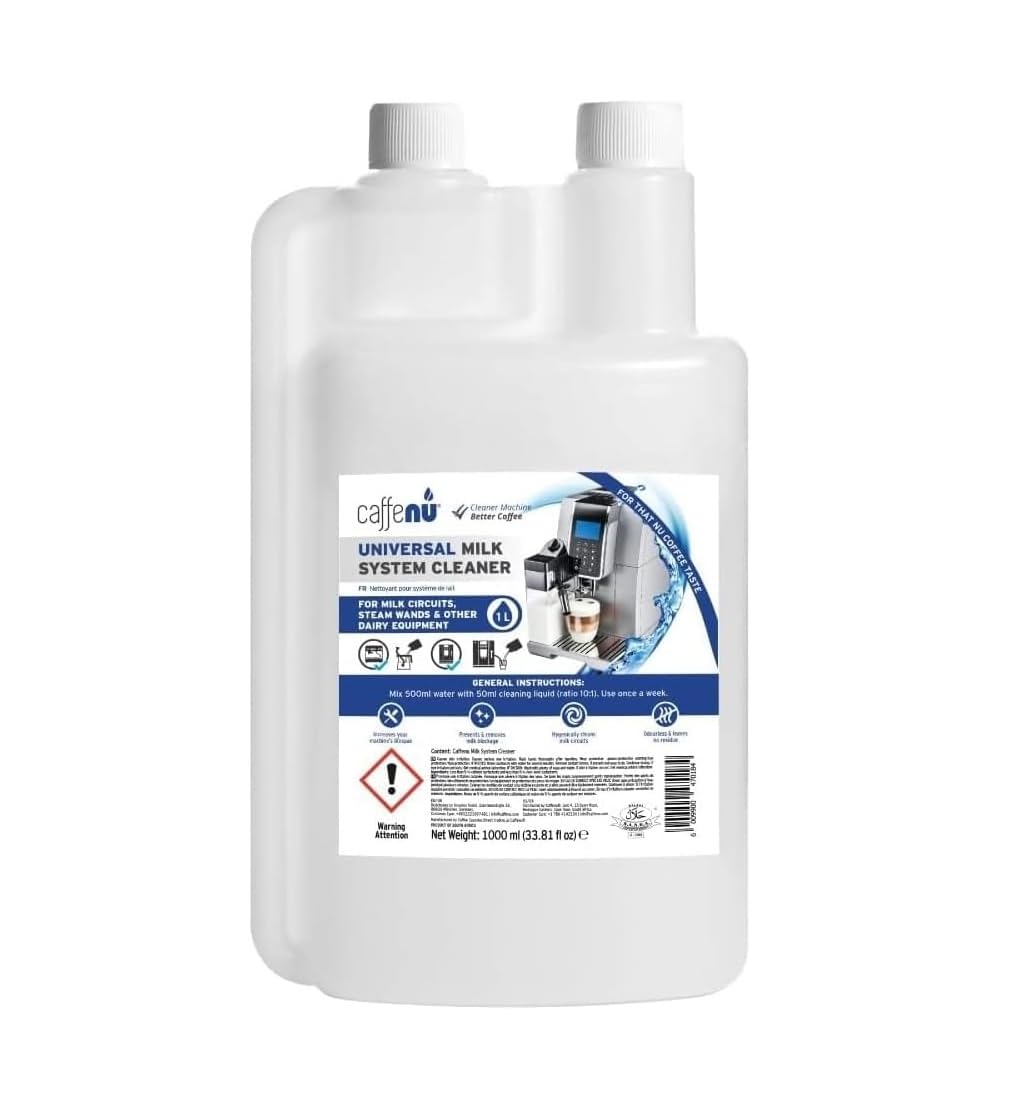 Caffenu Universal Milk System Cleaner, Use on All Machines, 33.8fl oz/1 L