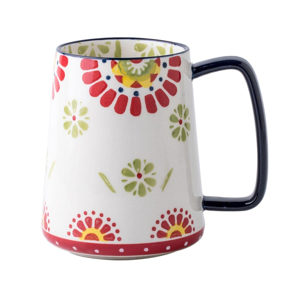 XINRRY 24 oz Extra Large Ceramic Coffee Mug Vintage Floral Cup with Handle