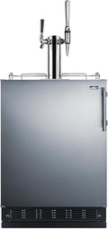 Summit Appliance 24" Wide Nitro-Cold Brew Coffee Kegerator/Refrigerator Combo, Black Interior, Caster Wheels, Residential/Commercial Use (LHD, Nitro-Cold Brew Coffee)