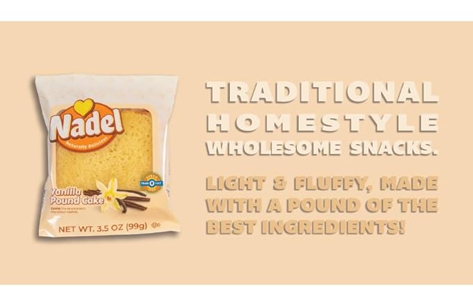 Nadel - NATURALLY DELICIOUS POUND CAKE SLICES (8 Pack) Sweet Breads & Cakes, Back to School lunch snack, breakfast bar