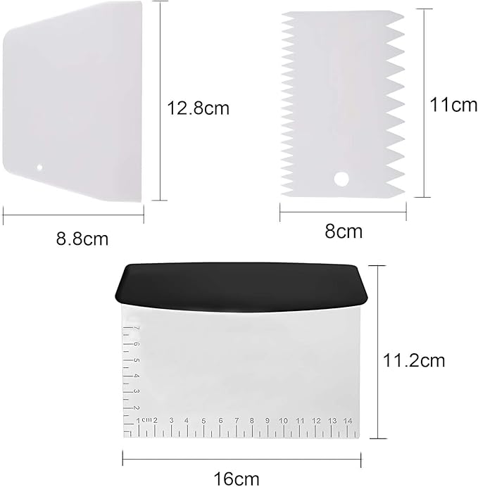Dough Scraper Plastic Bench Scraper, Dough Scraper Tool Dough Cutter, Flexible Bench Scraper for Making Bread Pizza, 4 PCS