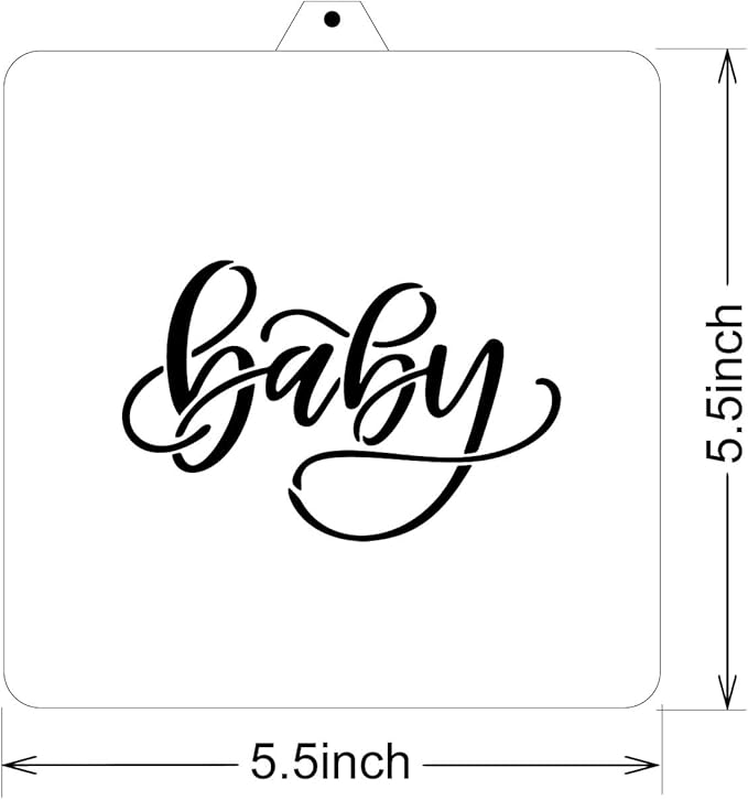 Baby Cookie Cutter and Stencil Set Bundle Kit PYO Cookies Paint Your Own Diy Bakery Fondant Sugar Happy Birthday Wedding Baby Candle Kids Painting Coloring Pages Comb (Baby-2)