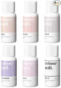 Colour Mill Oil-Based Food Coloring, 20 Milliliters Each of 6 Colors: Blush, Lavender, Lilac, Nude, Taupe and White