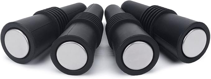 OHMAXHO Wine Stoppers (Set of 5), Silicone Wine Bottle stopper and Beverage Bottle Stoppers, Black