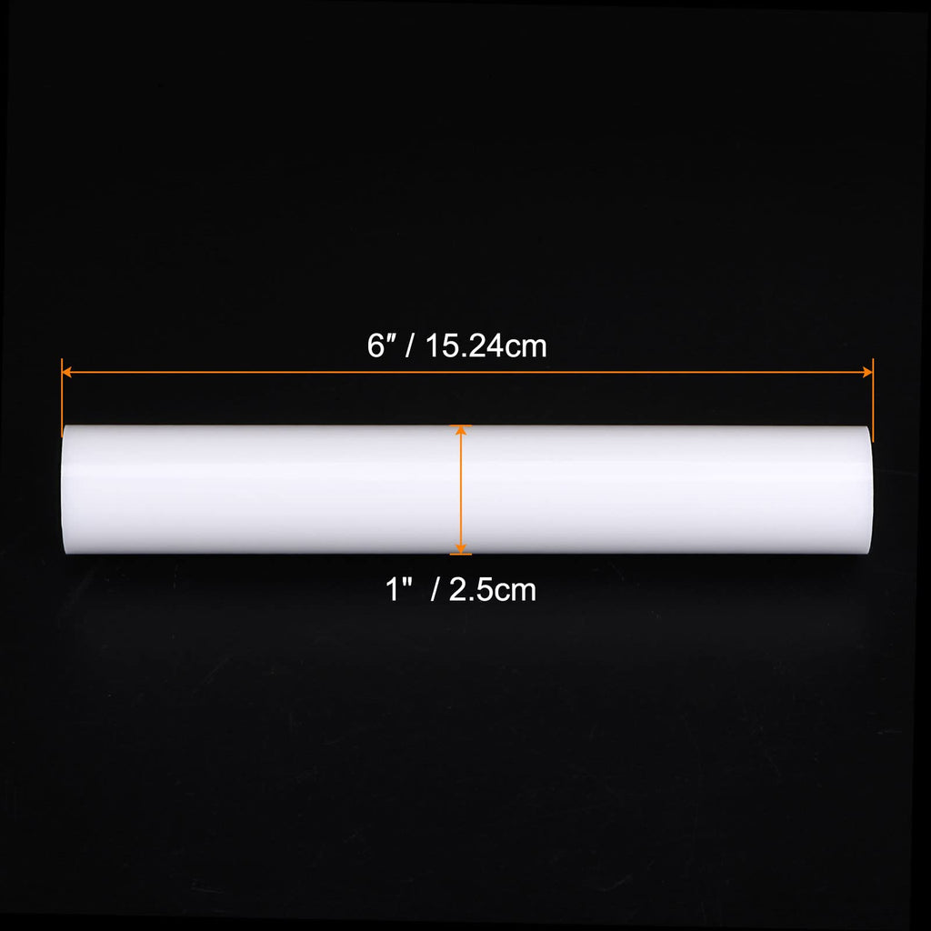 HARFINGTON Acrylic Clay Roller 6 Inch x 1 Inch Solid Non-Stick Plastic Round Tube Roller Polymer Clay Rod Fondant Rolling Pin for Shaping, Sculpting, Modeling DIY Crafts, White