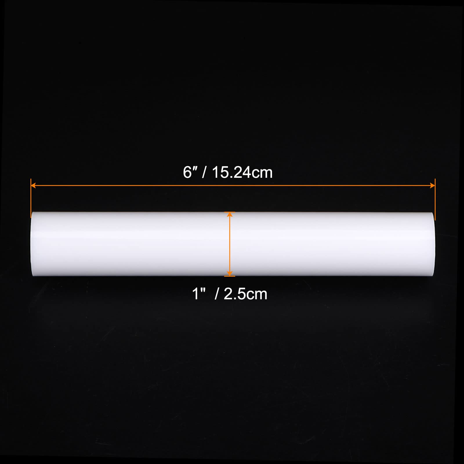 HARFINGTON Acrylic Clay Roller 6 Inch x 1 Inch Solid Non-Stick Plastic Round Tube Roller Polymer Clay Rod Fondant Rolling Pin for Shaping, Sculpting, Modeling DIY Crafts, White
