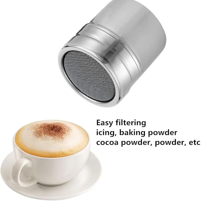 4Pieces Stainless Steel Milk Frothing Pitcher Set, Latte Art Barista Steaming Pitchers Set -Include Milk Frother Cup, Latte Art Pen, Powder Shaker, 5pcs Coffee Decorating Stencils (600ml/20oz)