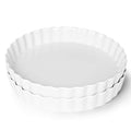 ONTUBE Ceramic Pie Pans 11 Inches, Quiche Pans (White, 11" x 1 Pieces)
