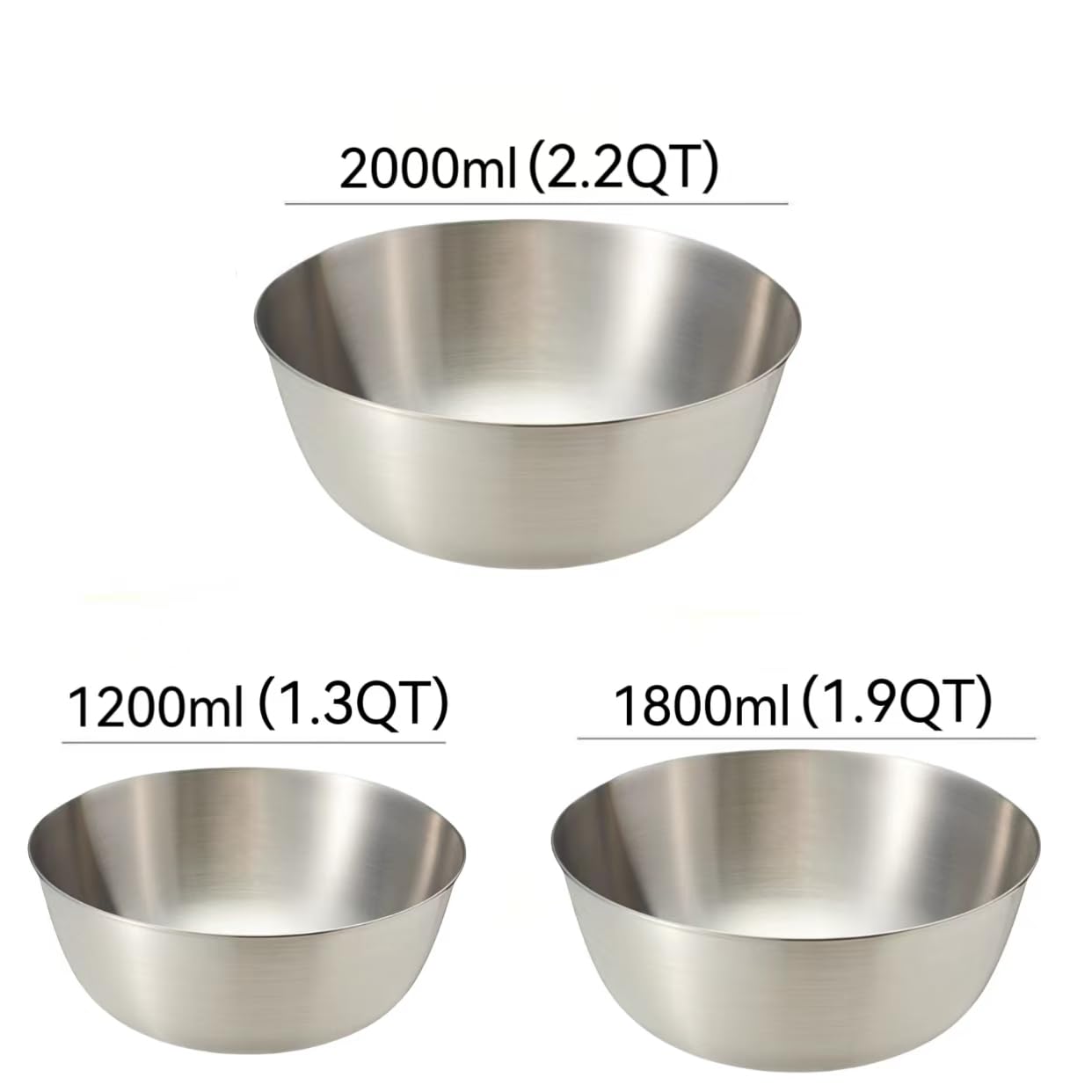MANHONGYU Stainless Steel Mixing Bowls-3 Packs Thicker Stainless Steel Mixing Bowls Set- Nesting Bowls for Space Saving Storage, Great for Cooking, Baking, Prepping