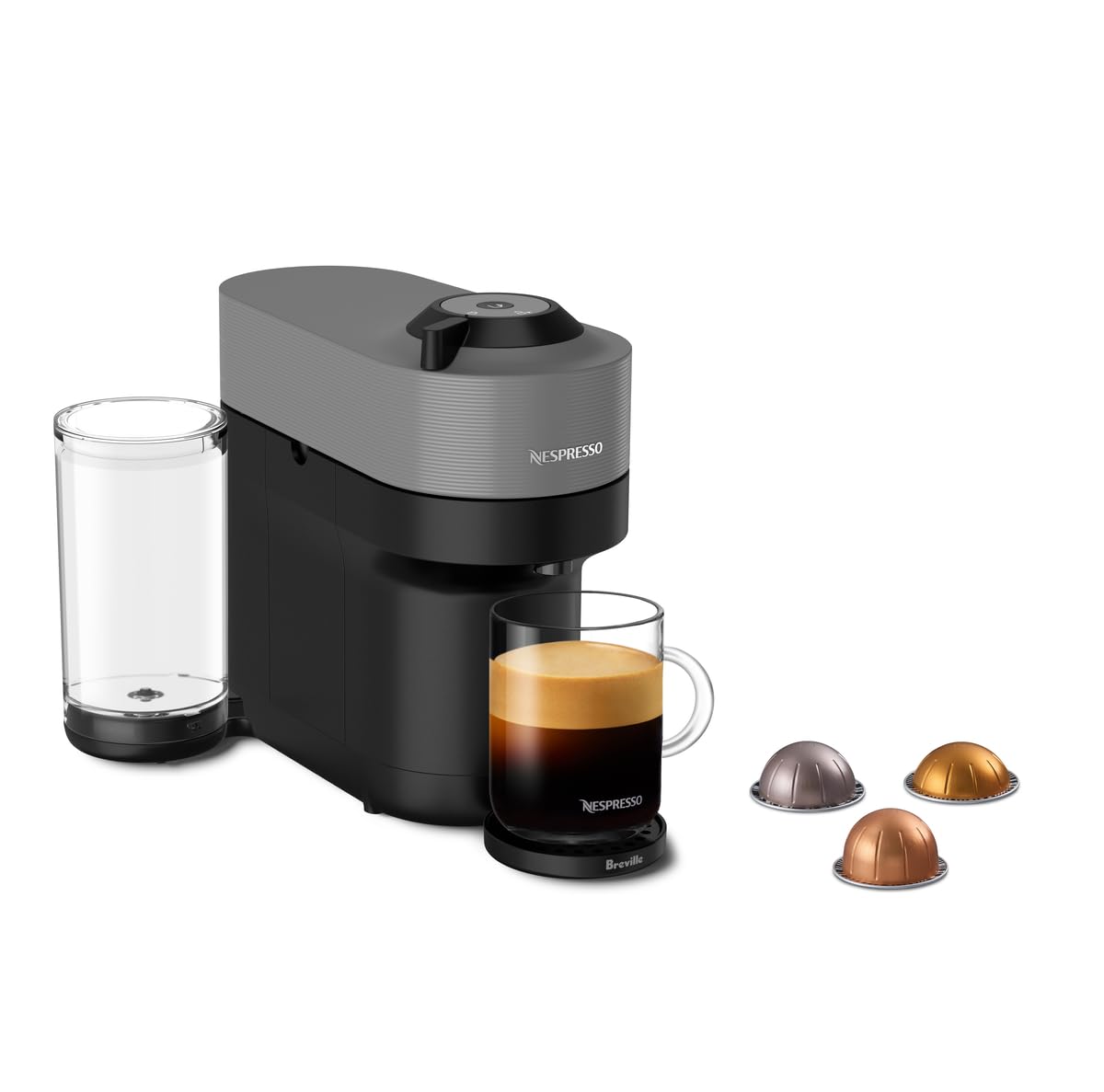 Nespresso Original Vertuo Pop+ Coffee & Espresso Maker by Breville, Grey