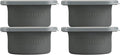 Stackable Silicone Artisan Pizza Dough Proofing Proving Boxes with Air-tight Lids-4pack-500ml Volume for 250g Dough Ball (Space Grey)