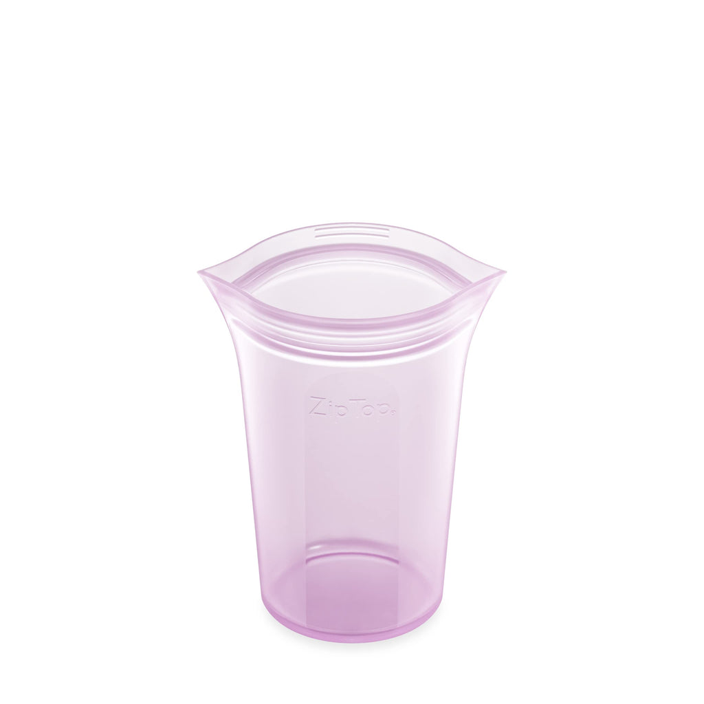 Zip Top Reusable Food Storage Bags | Medium Cup [Lavender] | Silicone Meal Prep Container | Microwave, Dishwasher and Freezer Safe | Made in the USA