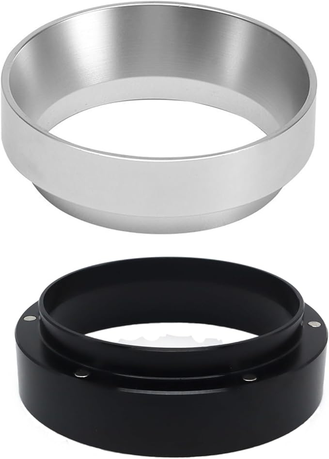 1pc Espresso Dosing Funnel 51/53/58mm Coffee Dosing Ring Aluminum Espresso Distribution Coffee Tool For Home Coffee Bar Shop College Dorm Room Apartment Essential Coffee Accessories (51mm, Black)