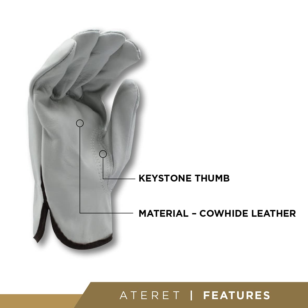 ATERET 24 Pairs Small Heavy Duty Durable Cowhide Leather Work Gloves I Driver Gloves for Truck Driving, Warehouse, Gardening, Farming