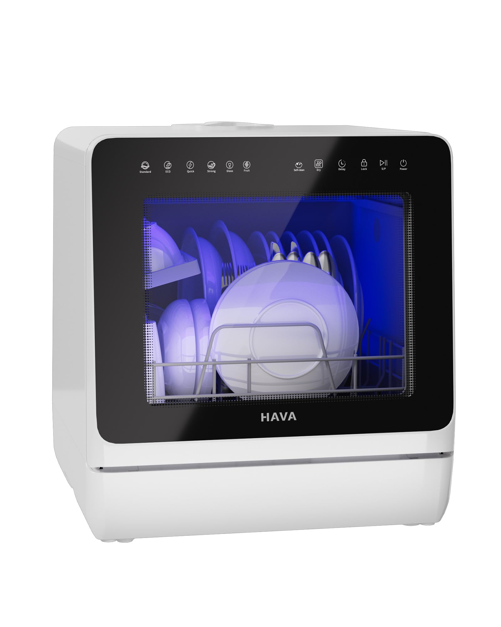 HAVA Countertop Dishwasher with Water Softener & Enhanced Energy Efficiency