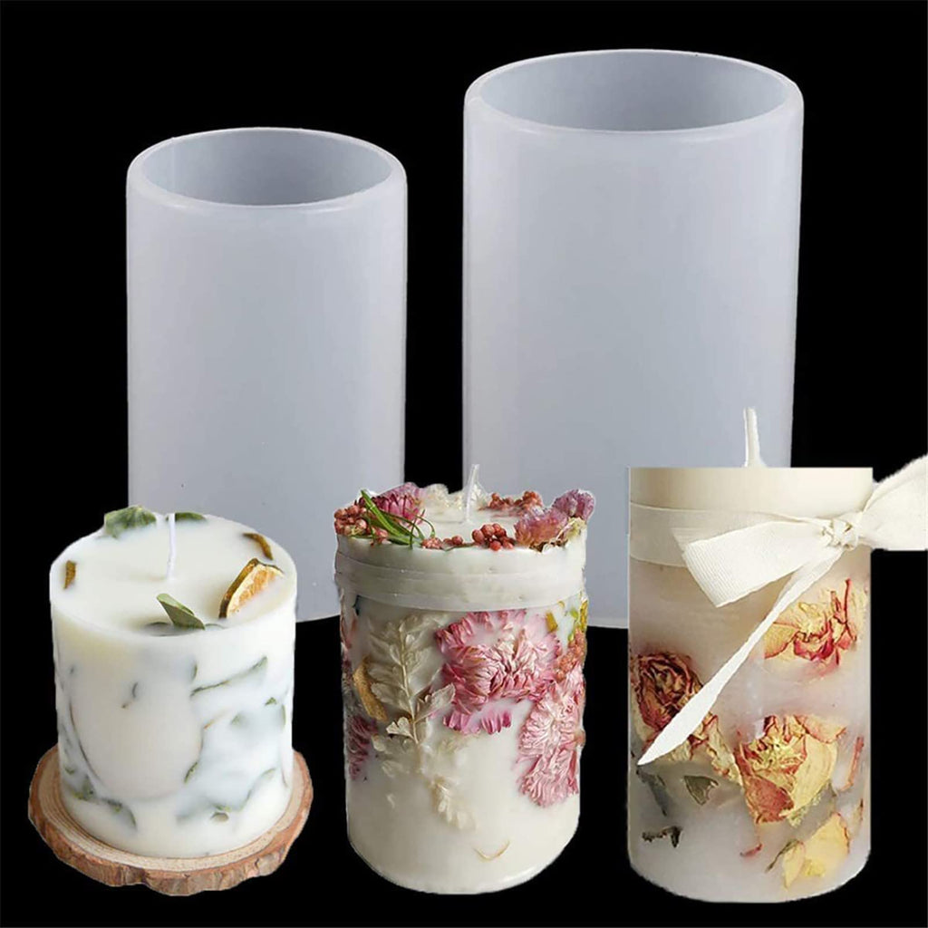 4 Pack Round Candle Resin & Chocolate Silicone Mold - 3D Cylinder & Handmade Candle & Soap Mold