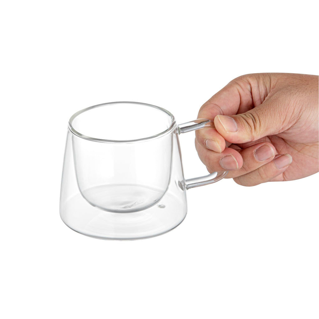 Restaurantware 7 oz Professional Glass Coffee Mug, 2 Pack