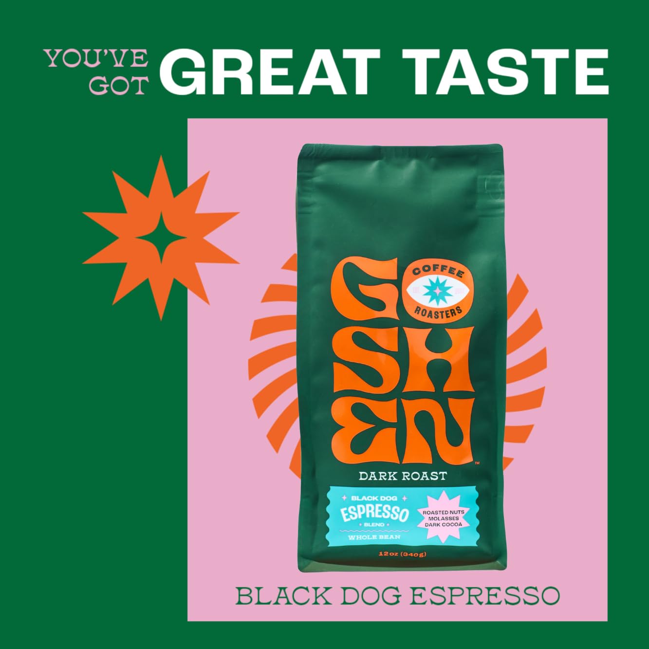 Goshen Coffee Roasters Black Dog Espresso Blend, Dark Roast 2lb Whole Bean