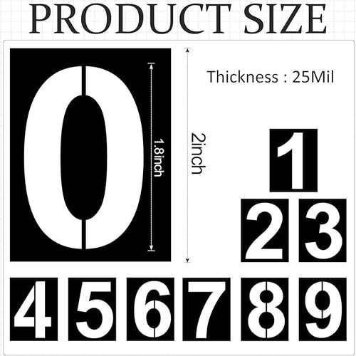 2 Inch Number Stencils Plastic Number Stencils Reusable Digital Painting Templates for Cake Stencil Address Templates