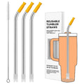 Prurex Bent Metal Straws for Stanley 30oz, Reusable Stainless Steel Straws