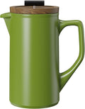 DHPO Ceramic French Press 22oz, Walnut Wood Lid