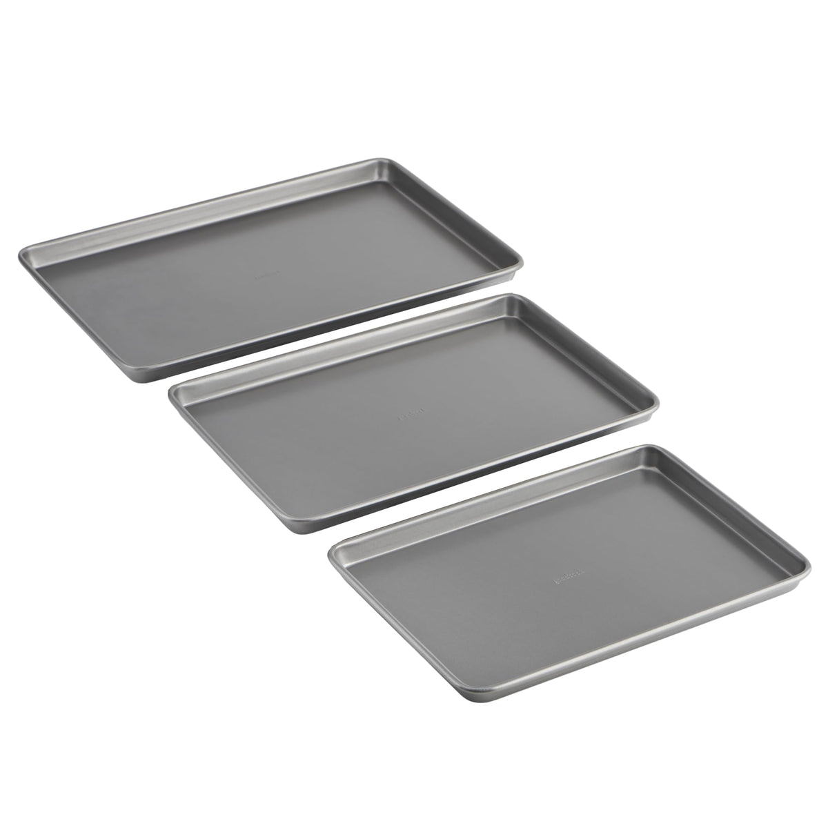 GoodCook Everyday Nonstick Baking Sheet Set, 3 Pack Includes Small (13×9) Medium (15×1) and Large (17×11) Pans Carbon Steel Construction Cookie Sheets Bakeware Set, Gray