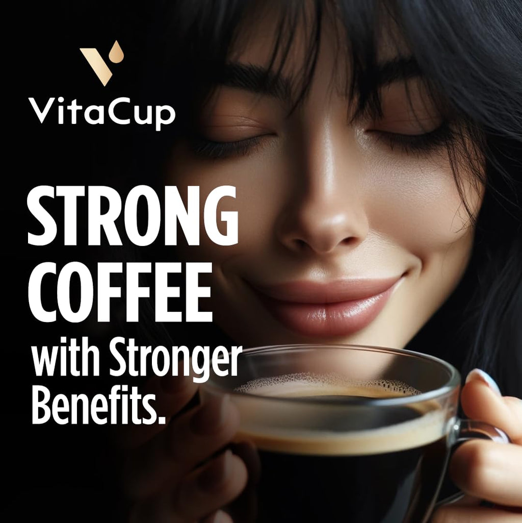 VitaCup Extra Shot High Caffeine Dark Roast Coffee Pods, 64ct