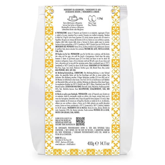Babbi Home Bakery Baking Mixes - Premium Artisan Mixes for Cakes, Cookies, Bread & More | Easy to Use (Single Pack, Tart Mix)