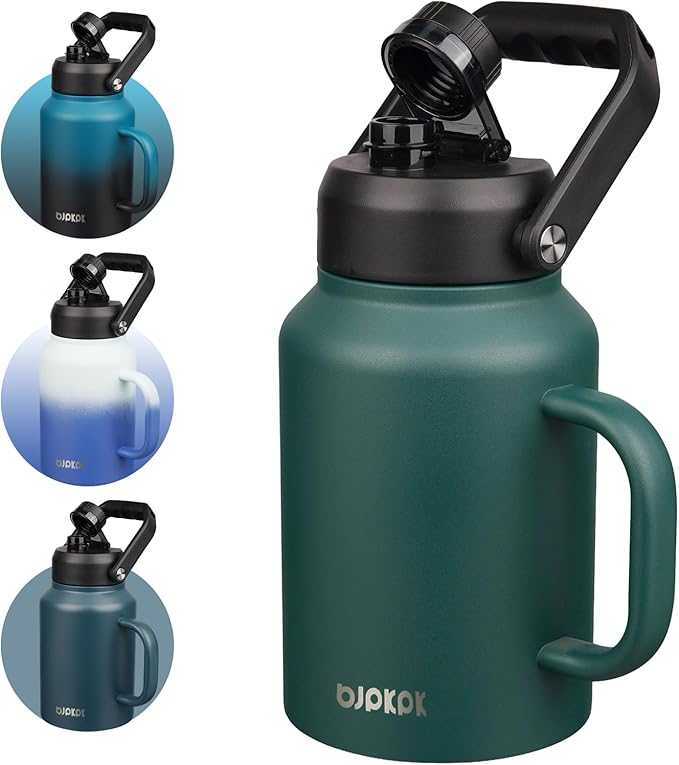 BJPKPK 64oz Insulated Water Bottle, Stainless Steel Vacuum Jug with Handle