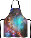 Galaxy Apron for Women and Men, Adjustable Kitchen Chef Apron for Cooking Baking - Cute Birthday, Anniversary, Mother's Day Apron Presents for Mom Wife Girlfriend Aunt Grandma