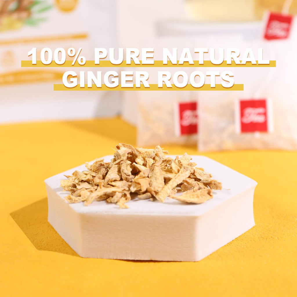 TEARELAE - Ginger Tea Bags, 64 Count, 100% Pure Ginger Root Tea