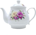 European Style Porcelain Teapot, Coffee Tea Water Pot Vintage Ceramic Kettle (42oz)