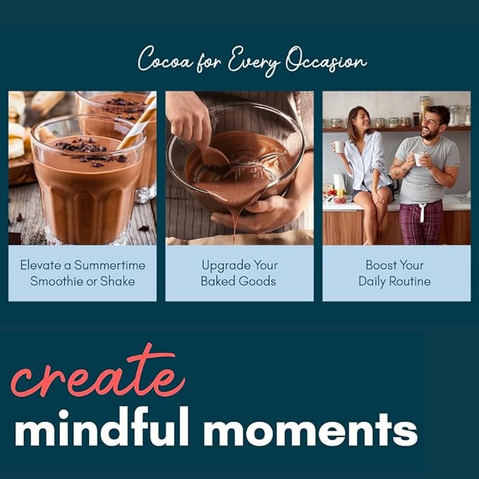 Mindful Nutrition Organic Skinny Hot Cocoa Mix - 40 Servings - Sugar Free Hot Chocolate Mix Gluten Free Dark Chocolate High Flavonoid Slimming Chocolate Powder Keto Friendly Dairy Free Vegan Low Carb