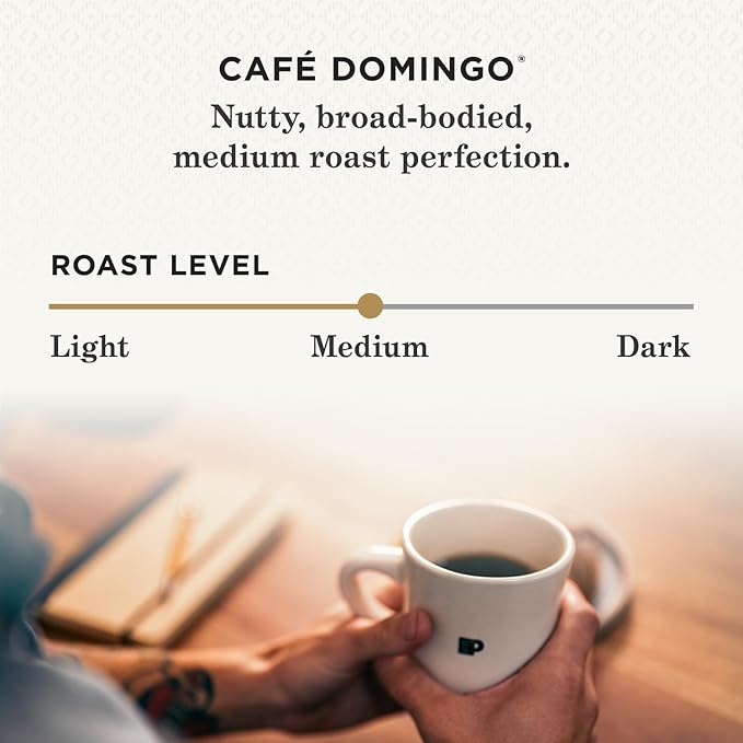 Peet's Coffee, Medium Roast Single Serve Coffee Pods - Cafe Domingo 10 Count (1 Box of 10 Pods)