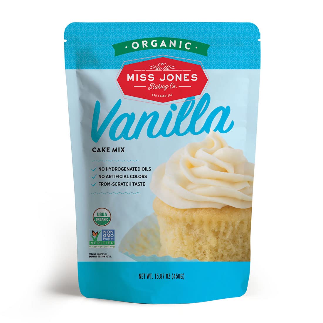 Miss Jones Baking Organic Yellow Cake and Cupcake Mix, Non-GMO, Vegan-Friendly, Moist and Fluffy: Vanilla (Pack of 6)