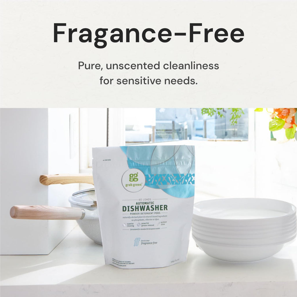 Grab Green Dishwasher Pods, 24 Count, Unscented, Plant & Mineral Based