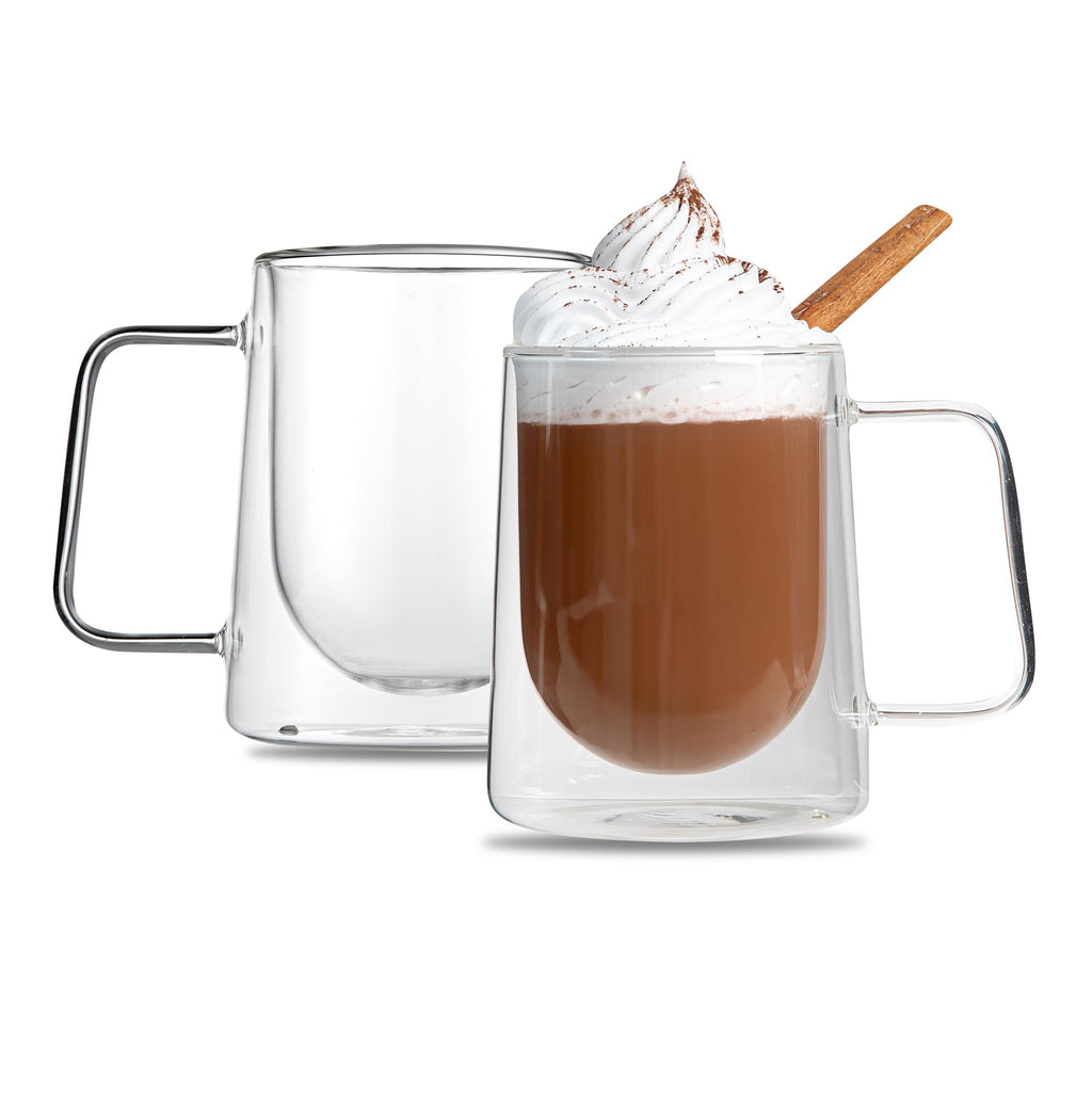 Restaurantware 10 oz Professional Glass Coffee Mug, 2 Pack