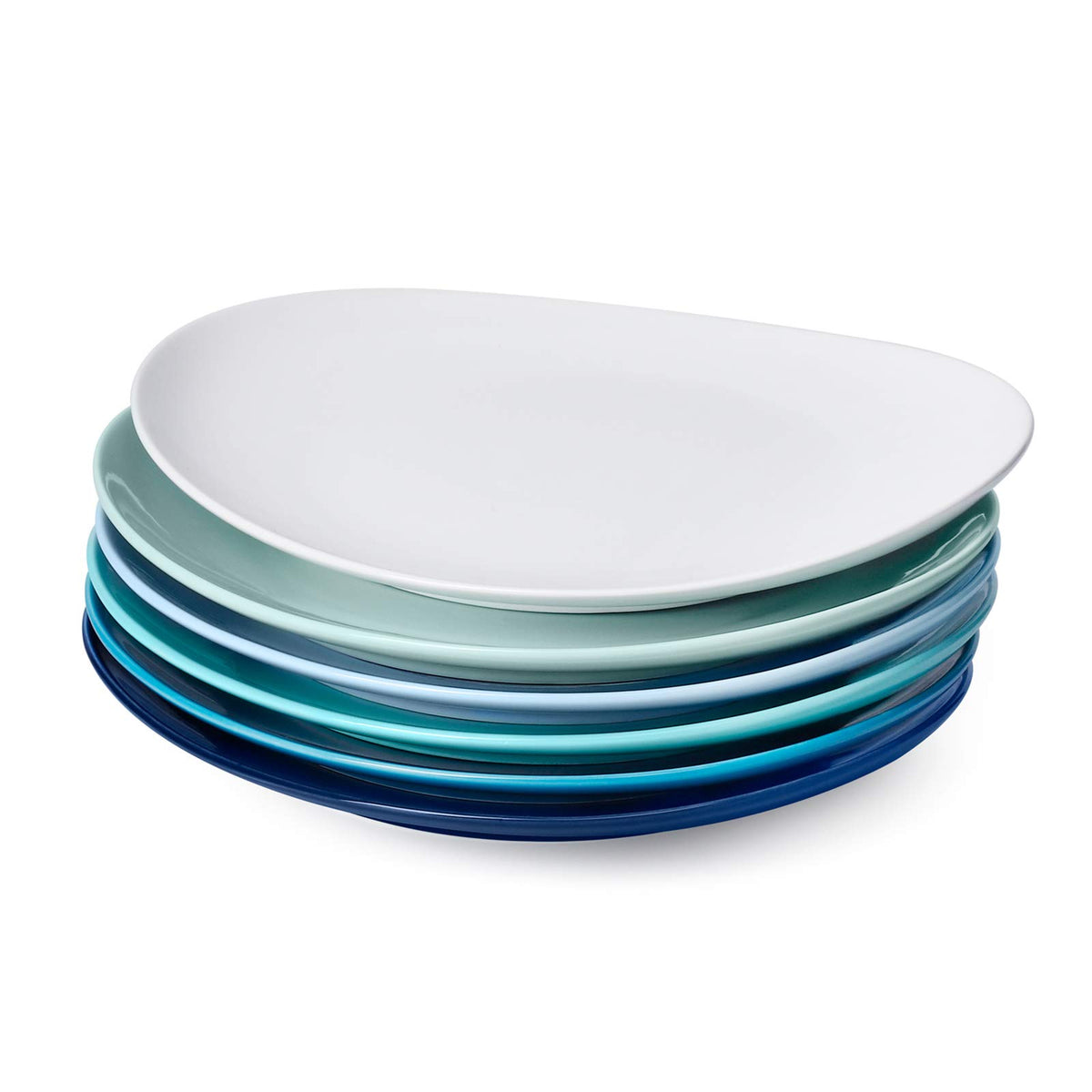 Sweese Porcelain Dessert Plates - 7.8 Inch Salad Plates, Small Appetizer Plates Set of 6 - Dishwasher, Microwave, Oven Safe - Azure Dreamscape Color