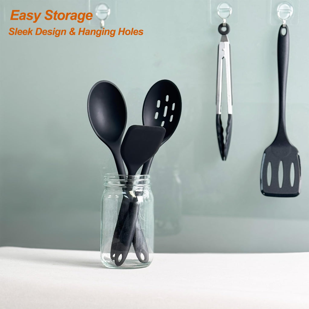 Silicone Cooking Utensils Set, Heat Resistant & Non Stiick, 5Pack