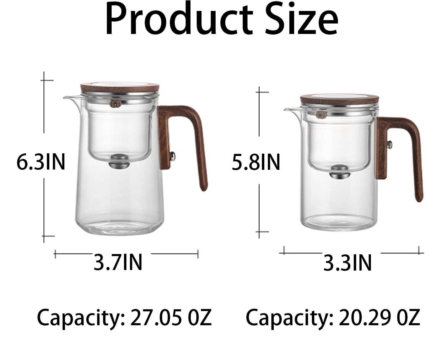 800ML/27OZ Witchcraft Magic Glass Teapot with Infuser Strainer and Lid for Loose Leaf Tea Herbal, Magnetic Water Separation Tea Maker Kettle Clear Tea Pot (Without Cups)