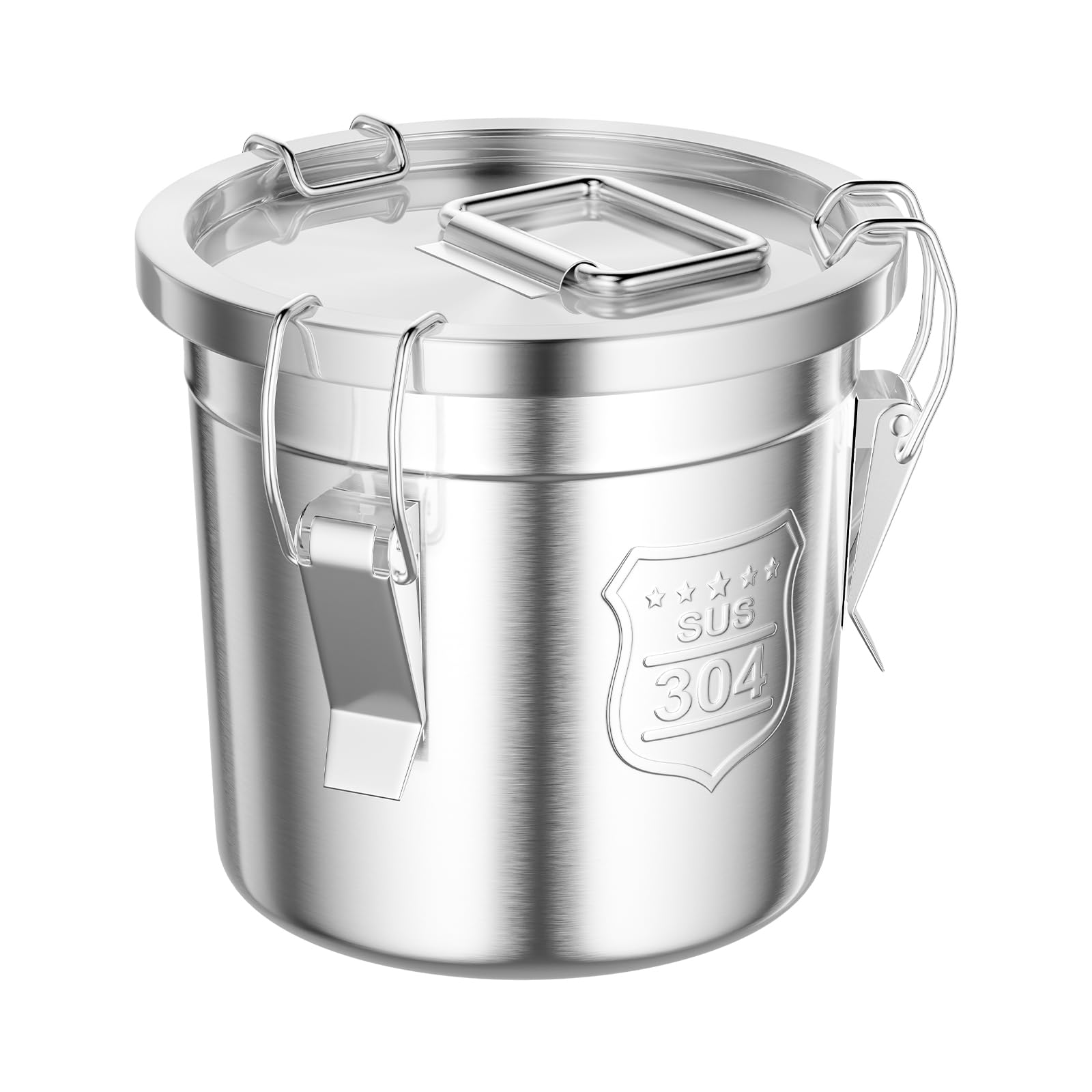 GUJIFENG 202 OZ Stainless Steel Canister Rice Cereal Grain Storage Containers with Lid Airtight Coffee Bean Storage Milk Flour Sugar Food Storage for Home Bar Restaurant (6L/202 OZ)
