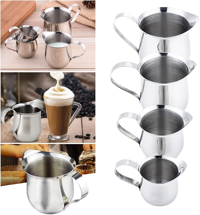 Rolin Roly 150ML Milk Frothing Pitcher Stainless Steel Small Bell-Shaped Creamer Coffee Jug for Barista Cappuccino Espresso Cups Latte Art Pitcher
