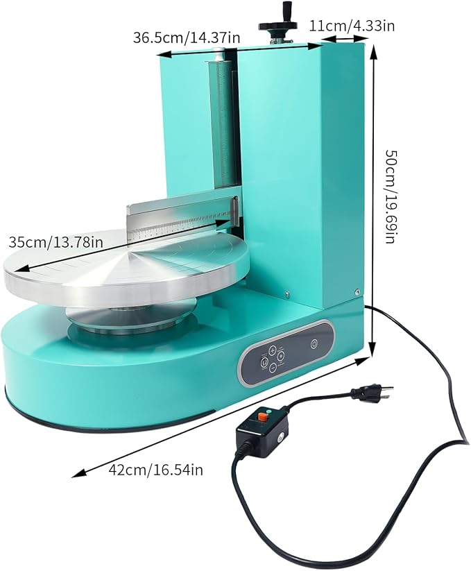 Cake Decorating Machine, Electric Birthday Cake Cream Smooth Coating Decoration Machine, Cake Smoother Icing Machine,Cake Cream Spatula Machine for 4-12inch Cake (Green)
