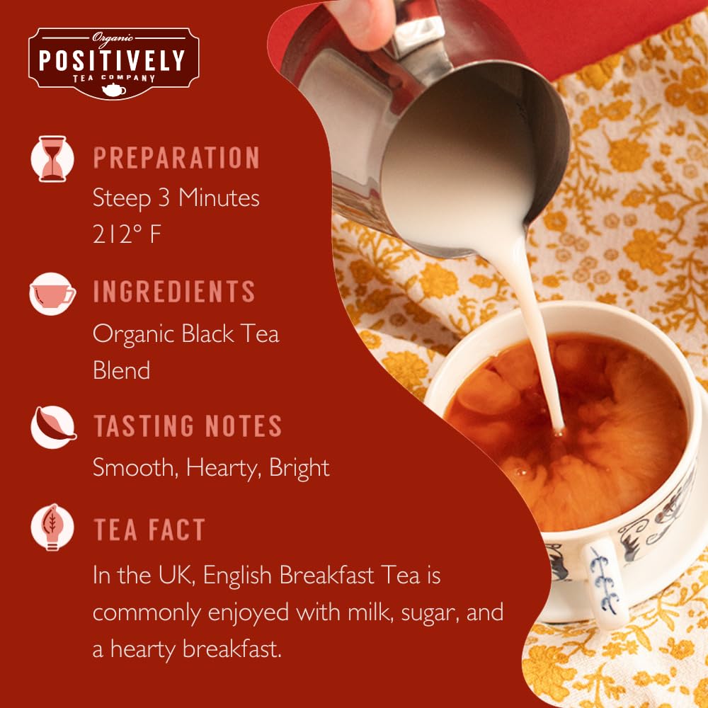 Organic Positively Tea Company, Black Tea Sampler, Loose Leaf, 4 Ounce, 3 Pack