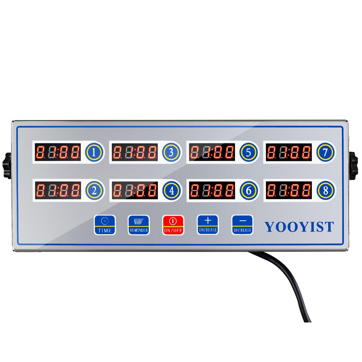 YOOYIST 8 Channel Commercial Kitchen Timer Digital Stainless Steel Timer