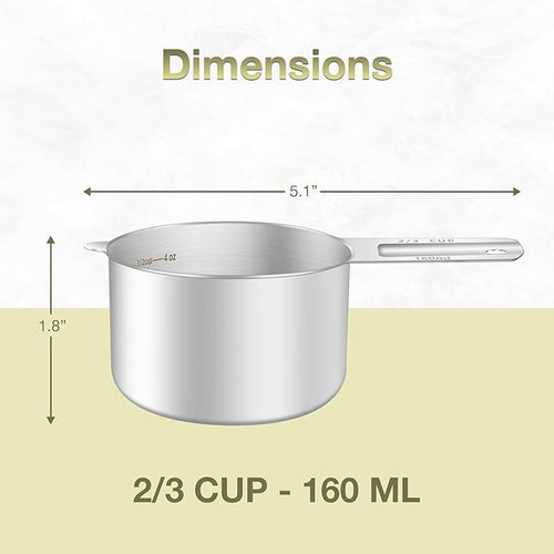 1PCS 2/3Cup (160ml, 5.3oz) Measuring Cup, Etched Inner Scale Measure Scoop